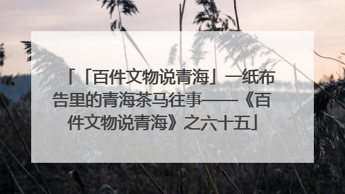 「百件文物说青海」一纸布告里的青海茶马往事——《百件文物说青海》之六十五