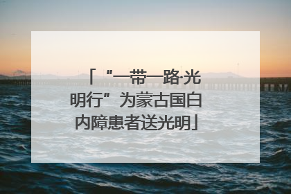 “一带一路·光明行”为蒙古国白内障患者送光明