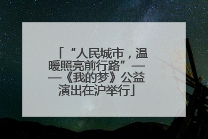 “人民城市，温暖照亮前行路”——《我的梦》公益演出在沪举行