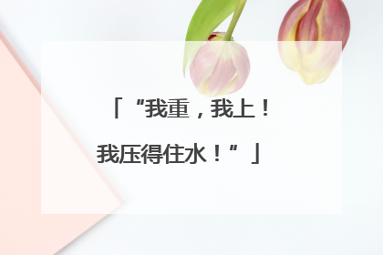 “我重，我上！我压得住水！”
