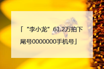 “李小龙”61.2万拍下尾号0000000手机号