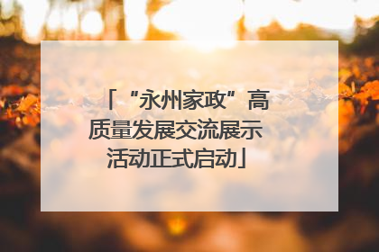 “永州家政”高质量发展交流展示活动正式启动