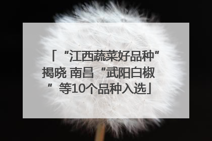 “江西蔬菜好品种”揭晓 南昌“武阳白椒”等10个品种入选