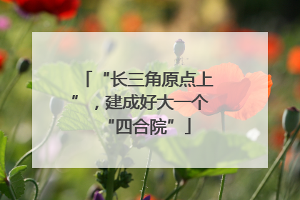 “长三角原点上”，建成好大一个“四合院”
