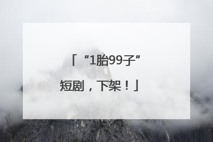 “1胎99子”短剧，下架！