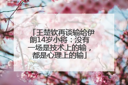 王楚钦再谈输给伊朗14岁小将：没有一场是技术上的输，都是心理上的输