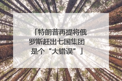 特朗普再提将俄罗斯赶出七国集团是个“大错误”