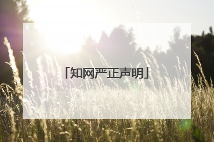 知网严正声明
