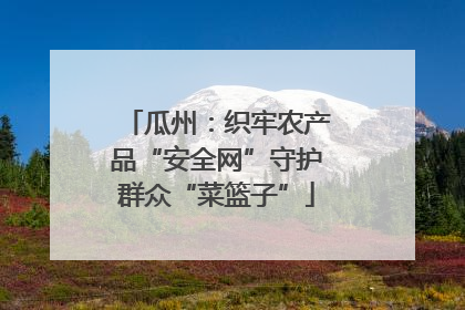 瓜州：织牢农产品“安全网”守护群众“菜篮子”