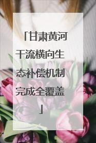 甘肃黄河干流横向生态补偿机制完成全覆盖