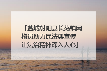 盐城射阳县长荡镇网格员助力民法典宣传 让法治精神深入人心