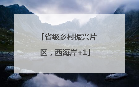 省级乡村振兴片区，西海岸+1