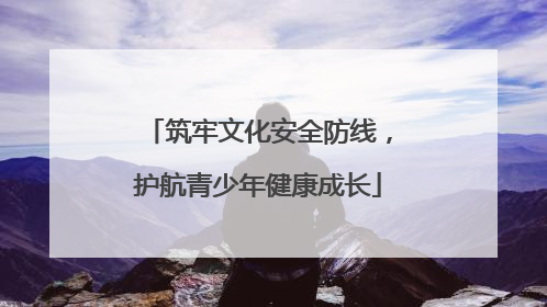 筑牢文化安全防线，护航青少年健康成长