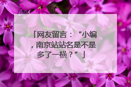 网友留言：“小编，南京站站名是不是多了一横？”