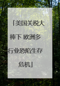 美国关税大棒下 欧洲多行业恐陷生存危机