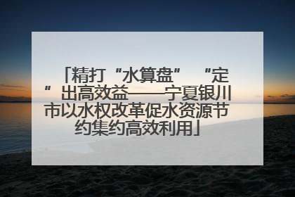 精打“水算盘” “定”出高效益——宁夏银川市以水权改革促水资源节约集约高效利用