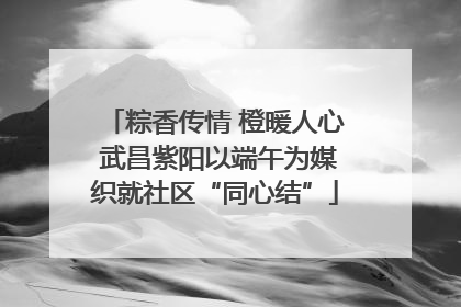 粽香传情 橙暖人心 武昌紫阳以端午为媒织就社区“同心结”