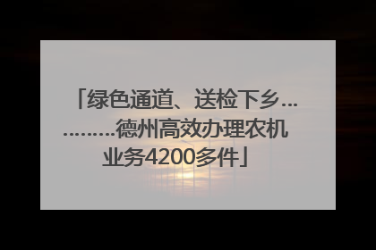绿色通道、送检下乡…………德州高效办理农机业务4200多件