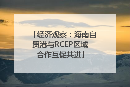 经济观察：海南自贸港与RCEP区域合作互促共进