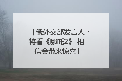 俄外交部发言人：将看《哪吒2》 相信会带来惊喜