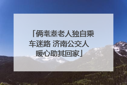 俩耄耋老人独自乘车迷路 济南公交人暖心助其回家