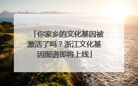 你家乡的文化基因被激活了吗？浙江文化基因图谱即将上线