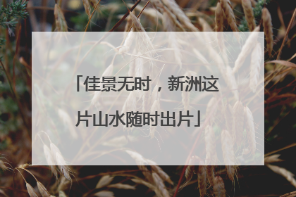 佳景无时，新洲这片山水随时出片