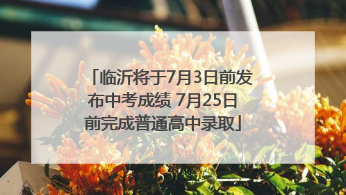 临沂将于7月3日前发布中考成绩 7月25日前完成普通高中录取