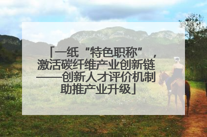 一纸“特色职称”，激活碳纤维产业创新链——创新人才评价机制 助推产业升级