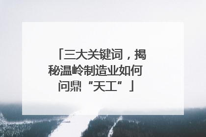 三大关键词，揭秘温岭制造业如何问鼎“天工”