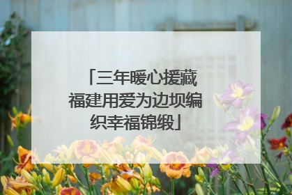 三年暖心援藏 福建用爱为边坝编织幸福锦缎