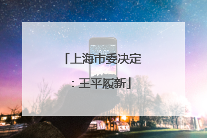 上海市委决定：王平履新