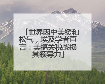 世界因中美缓和松气，埃及学者直言：美搞关税战损其领导力