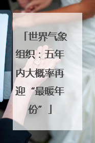 世界气象组织：五年内大概率再迎“最暖年份”