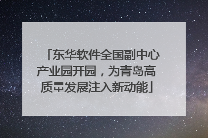 东华软件全国副中心产业园开园，为青岛高质量发展注入新动能