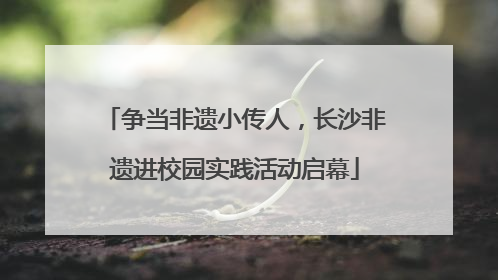 争当非遗小传人，长沙非遗进校园实践活动启幕