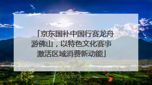 京东国补中国行赛龙舟游佛山，以特色文化赛事激活区域消费新动能