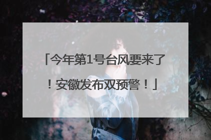 今年第1号台风要来了！安徽发布双预警！