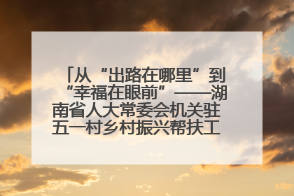 从“出路在哪里”到“幸福在眼前”——湖南省人大常委会机关驻五一村乡村振兴帮扶工作队书写振兴答卷