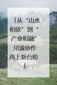 从“山水相依”到“产业相融” 川渝协作再上新台阶