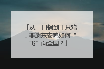 从一口锅到千只鸡，非遗东安鸡如何“飞”向全国？