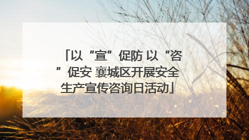 以“宣”促防 以“咨”促安 襄城区开展安全生产宣传咨询日活动