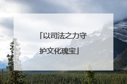 以司法之力守护文化瑰宝
