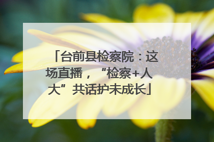 台前县检察院：这场直播，“检察+人大”共话护未成长