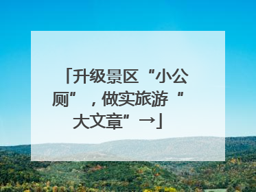 升级景区“小公厕”，做实旅游“大文章”→