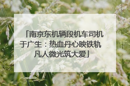 南京东机辆段机车司机于广生：热血丹心映铁轨 凡人微光筑大爱