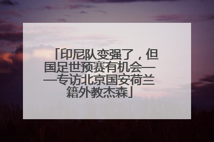 印尼队变强了，但国足世预赛有机会——专访北京国安荷兰籍外教杰森