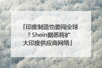 印度制造也要闯全球？Shein据悉将扩大印度供应商网络