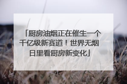 厨房油烟正在催生一个千亿级新赛道！世界无烟日里看厨房新变化