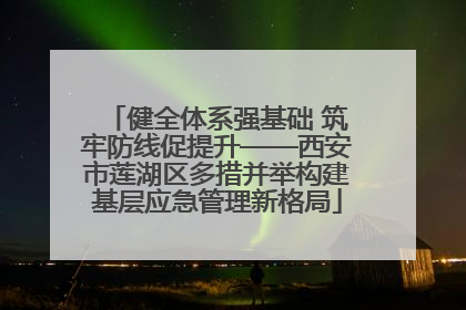健全体系强基础 筑牢防线促提升——西安市莲湖区多措并举构建基层应急管理新格局